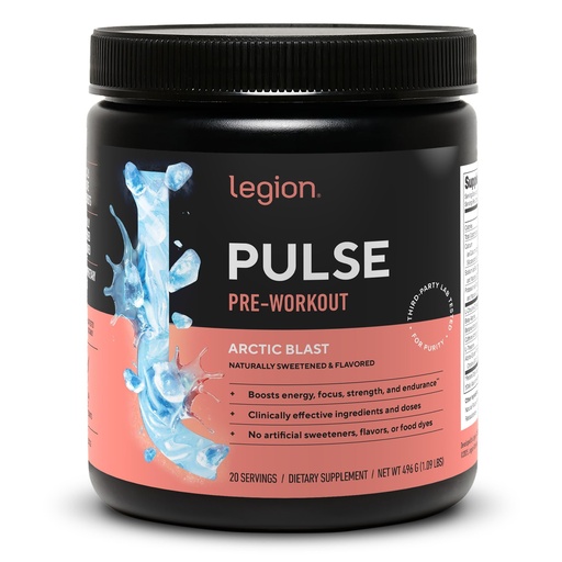 [BRSW2GT2AQHAECLG] LEGION Pulse Pre Workout - All Natural Nitric Oxide Preworkout Drink to Boost Energy, Creatine Free, Naturally Sweetened, Beta Alanine, Citrulline, Alpha GPC (Arctic Blast)