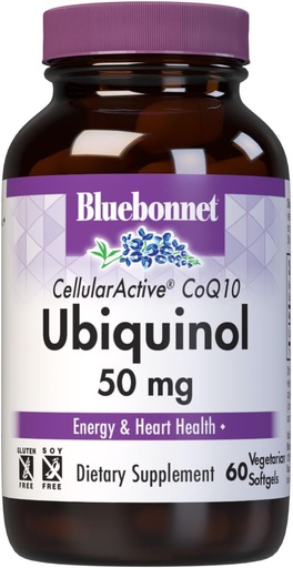 [BRSWIYY3BYOQO3LI] Bluebonnet 영양 세포 활성 CoQ10 Ubiquinol 50 mg 채식 Softgels, 심장 건강 및 세포 건강, Kaneka에서 Ubiquinol, 비 GMO, Gluten 무료, Soy 무료, 우유 무료, 60 채식 Softgels