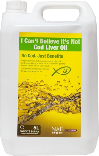 [BRSWI2YBCFYQYYIV] I Can't Believe It's Not Cog Liver Oil, Horse Feed Supplement, NAF, 5L