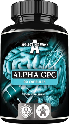[BRSRMBLYOVYWOALZ] APOLLO'S HEGEMONY Alpha-GPC 600mg per Daily Dose - 90 Vegan Choline Capsules - 99% Choline Alfoscerate Dietary Supplement - Lipid Choline - Memory and Concentration Capsules