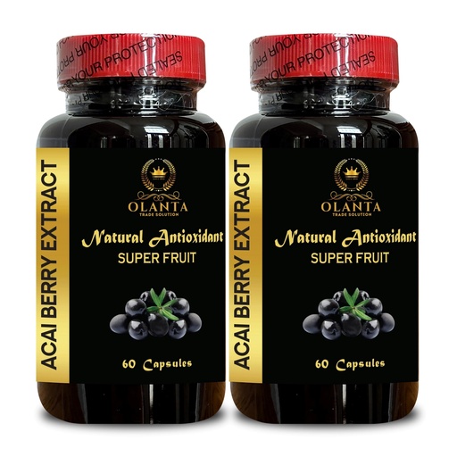 [BRSRAA3QCANWOFLX] ACAI Berry Extract - acai Berry Supplement Fertility, Açaí Berry (Euterpe oleracea) Pills, Antioxidant-Rich Organic, Fiber Pills - 2 Bottles 120 Capsules