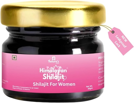 [BRSROBA5PN5WOGT7] Nature's Vibe Pure Shilajit for Women - Energy, Strength, Hormone Balance for Womens, Gold Grade A Shilajit Resin with Ashoka, Shatavari & Chastberry - 85+ Minerals - 60 Serving