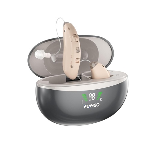 [BRSRAFAQAEFGKHL5] Rechargeable Hearing Aids for Seniors' Hearing Loss (Not Amplifier) - Latest 16-Channel Digital OTC Hearing Aid with Intelligent Noise Cancellation, 5-Day Long-Lasting Battery, Medical-Grade Materials, Comfortable & Anti-Slip for Secure Wearing, Beige