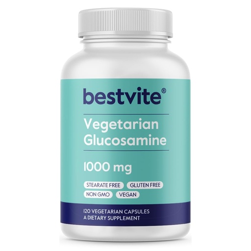 [BRSWIZIOO55QY2LE] BESTVITE Vegetarian Glucosamine 1000mg (120 Vegetarian Capsules) - No Stearates - No Fillers