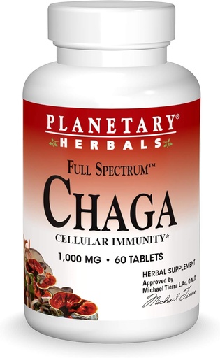 [BRSWIYLQCVYAOCLG] Planetary Herbals Chaga Full Spectrum, Enhance Cellular Immunity, 60 Tablets