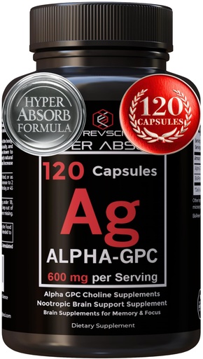 [BRSW2Y35CVYA4DIY] Alpha GPC Supplement & BioPerine for Hyper Absorption - 120 Count, Alpha-GPC 600mg per Serving - Nootropics for Memory, Focus, Energy, & Drive - Choline Supplements to Boost Acetylcholine, Made in USA