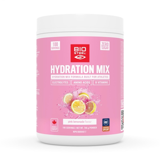 [BRSROZQ7OR7BG3T3] BIOSTEEL Zero Sugar Hydration Mix, Great Tasting Hydration with 5 Essential Electrolytes, Pink Lemonade, 100 Servings per Tub