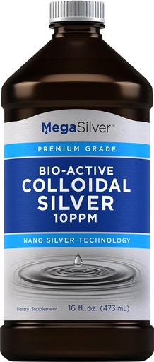 [BRSRMHYHDMBQODY6] Piping Rock Colloidal Silver Liquid Drops | 16 Fl Oz | 10 PPM | Bio-Active Premium Grade Tincture | Non-GMO, Gluten Free Supplement