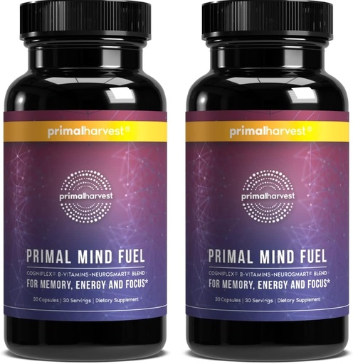 [BRSRMGQCC5YG2G3U] 2 Pack, Primal Mind Fuel Brain Booster for Focus, Energy, Clarity, Memory Brain Health 30 Capsules Nootropics Brain Support supplement for Men and Women