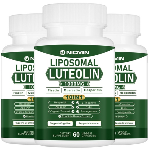 [BRSRA2YYOQFQMF37] 1000MG Liposomal Luteolin, Maximum Absorption, Potent Luteolin Supplement 180 Capsules