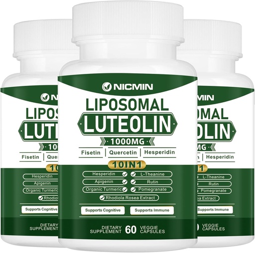 [BRSRA2YYOQFQMF37] 1000MG Liposomal Luteolin, maximale Absorption, Potent Luteolin Ergänzung 180 Kapseln