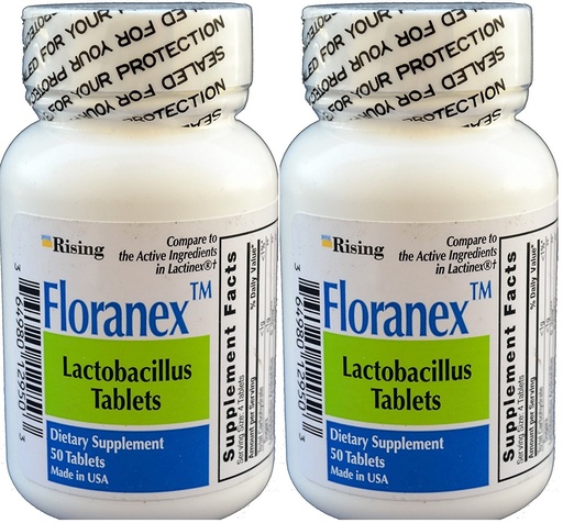 [BRSWIAQEBEMGAC32] Floranex Probiotic for Colon Health Generic for Lactinex 50 Tablets per Bottle Pack of 2 Total 100 Tablets