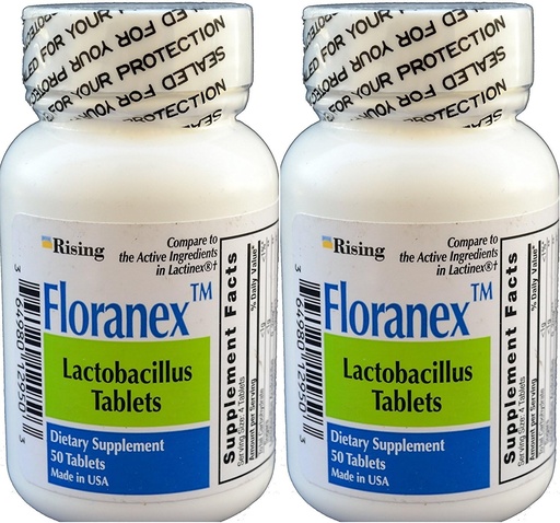 [BRSWIAQEBEMGAC32] Lactinexのためのコロンの健康のGenericのためのFloranex Probiotic 2のびんのパックごとの50のタブレット合計100のタブレット