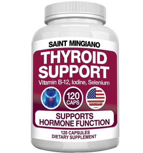 [BRSWGGDYAQAQGH3U] Thyroid Support Supplement with Iodine |120 Capsules to Help Body Mass & Improve Energy, Cardiovascular, Energy & Focus Formula | 14 Natural Vitamins