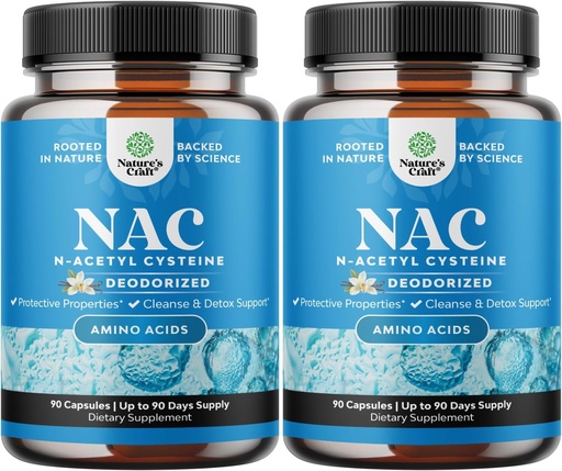 [BRSRAFT2CQOQE3L6] NAC Supplement N-Acetyl Cysteine 600mg - Vegan High Absorption NAC 600 mg Capsules - Glutathione Precursor for Liver Cleanse Detox & Repair Plus Lung Health and Immunity Support (180 Servings)