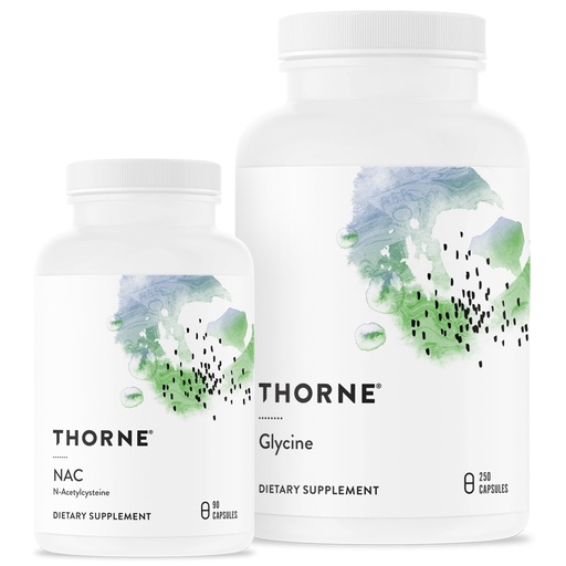[BRSRAYICCEMQE3DA] THORNE - Detox Duo - Liver, Kidney, & Immune Support Bundle - NAC & Glycine - 30 to 125 Servings