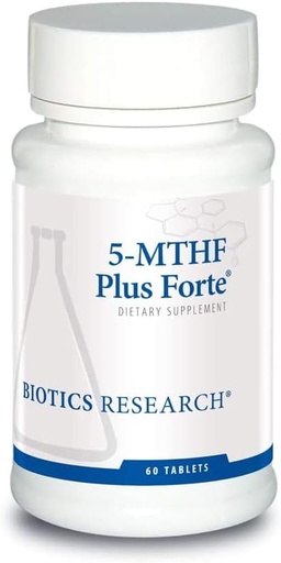 [BRSWIHIICAHB2GDU] Biotics Research Biotics Research 5-MTHF Plus Forte - Brain Health främjar lugnavslappnad humör och serotoninproduktion 60 kapslar