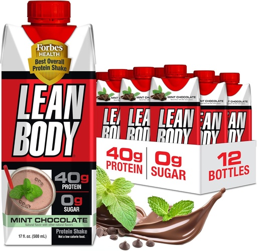 [BRSWYZQ6AFYAA3Y4] Labrada Lean Body Ready- to- Drink miętowy Czekoladowy Shake Protein, 40g Protein, Serwatka Mieszanka, 0 Cukier, Gluten Free, 22 Witaminy i Minerały, (Recyklible Carton & Lid - Pack of 12) LABRADA