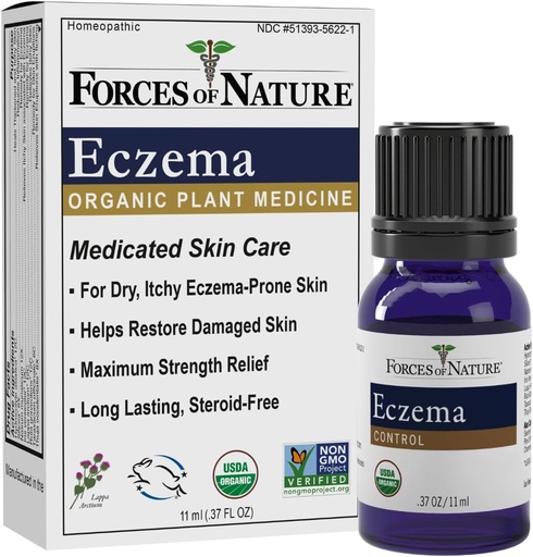 [BRSWI2QMAIGWGE3I] Forces of Nature Eczema Control, Sensitive, Dry and Itchy Skin Relief, Steroid-Free Skin Care for Flare-Ups, Eczema Treatment for Adults, Organic Homeopathic Medicine, Fast-Acting, 11ml (0.37 fl oz)
