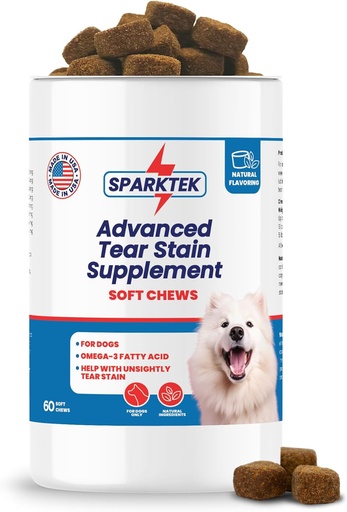 [BRSROBQTBMMBG3I7] Tear Stain Soft chew Supports Dogs Eye Care Enhanced with Lutein Omega-6 Omega-3 Cranberry Extract Helps Eliminate Tear Stains Lubricates Eyes and Supports Immune System from Allergies