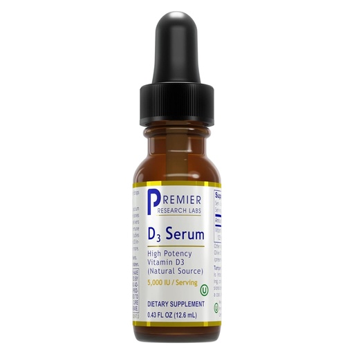 [BRSWIZAZAUFQEGDO] Premier Research Labs Vitamin D3 Serum - Liquid Vitamin D Oil Drops for Adults, Liquid Vitamin D3 5000 IU, Sublingual Vit D3 Liquid - 0.43 fl oz