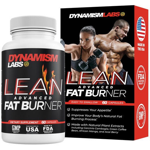 [BRSWYYADO4ORO3DK] Dynamism Labs Lean Advanced Fat Burner | Garcinia Cambogia Extract, Green Tea Extract, Raspberry Ketone | Made in USA (60 Tablets)