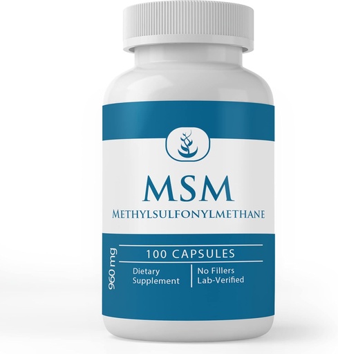 [BRSWYZY3AANRQFL2] Pure Original Materialss MSM, (100 Capsules) Her zaman Pure, Nomixs Or Fillers, Lab TY