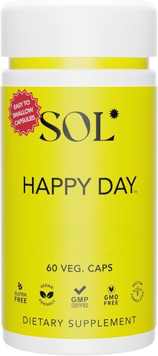 [BRSROFDROZYRSA3O] Happy Day Supplement: Combinando as propriedades naturais de ervas da felicidade coletiva Bark, Astragalus, e Gingko Biloba para apoiar um estilo de vida saudável - 60 Cápsulas fáceis de engolir