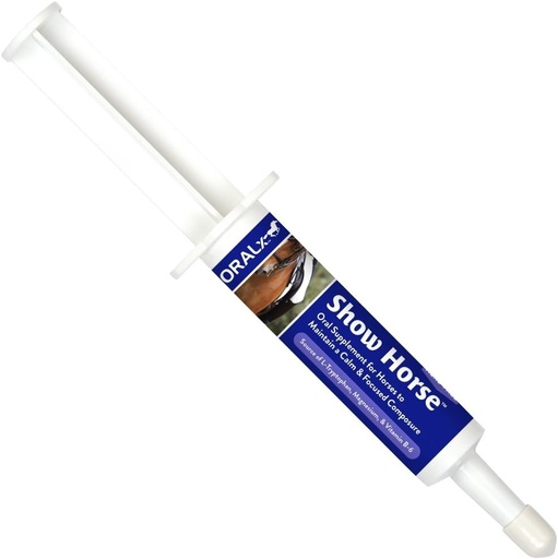[BRSWG2QPC4PAGCDG] Show Horse. Herb-Free Calming Paste for Horses. L-Tryptophan, Vitamins & Minerals to Help Maintain Calm, Focused Composure During Events & Transport. Easy-Dose Syringe. 1.2 Oz. USA-Made.