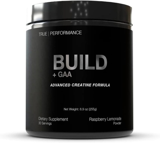 [BRSRMAYBA4OQEDYU] Build + GAA, pro budování svalů a obnovu, Malina Lemonade, Patent čeká GAA + creatin Monohydrát, zlepšuje sílu, výkon a růst svalů - Creatine, GAA, Betaine - 30 Služeb