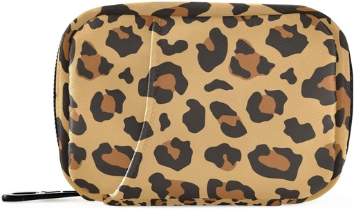 [BRSRMBL2DIMWGHY3] Leopard Print Pill Box 7 Day Pill Case Travel Pill Organ Bag con Zipper Portable Suplemento de vitamina semanal Pouch Bag