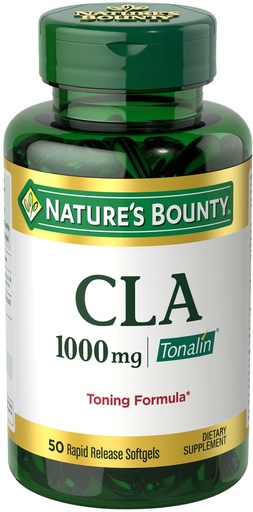 [BRSWIYYCDIEBQAYZ] Nature's Bounty Tonalin Pills and Dietary Supplement, Diet and Body Support, 1000 mg, 50 Rapid Release Softgels
