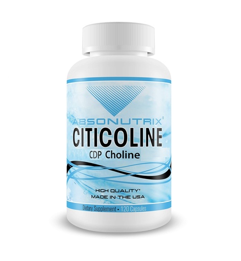 [BRSWGHYHCN6A23TB] Citicoline CDP Choline 530mg, Nootropic Supplement, GMP Certified, Third-Party Tested, Easy to Swallow, 120 Veg caps, Improves Cognitive Skills, Supports Memory, Non-GMO, Made in USA