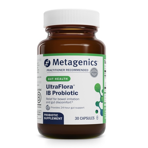 [BRSWIYQLAAIAKETO] Metagenics UltraFlora IB Probiotic - 60 Bil. CFU - Relief for Occasional Intestinal Distress* - Supports Digestive Health, Bloating & Gut Balance* - Lactobacillus & Bifidobacterium Blend - 30 Capsules