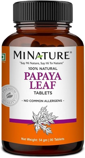 [BRSW2ZIEDIAR43I2] Papaya Leaf Tablets by mi Nature delif 124; 90 Tablets, 1000 mg draft 124; 45 Days Supply draft 124; Vegan draft 124; Papaya Leaf draft 124;