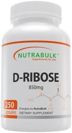 [BRSWIYINDIAWKALC] D-Ribose Capsules 4250 mg Per Dose - Free from Milk, Egg, Gluten, Sugar - 250 Capsules