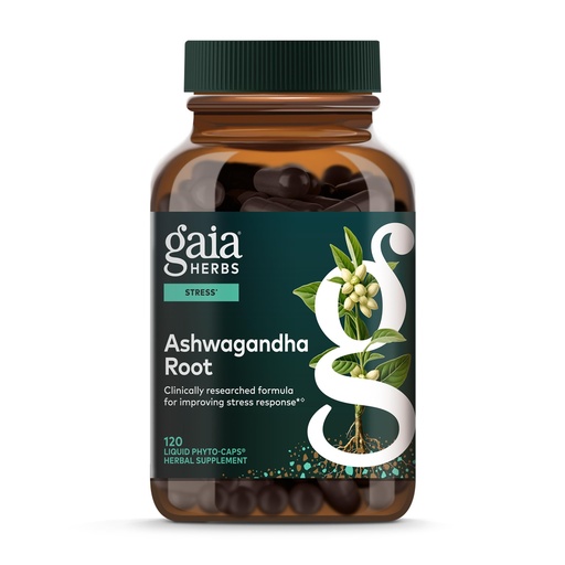 [BRSWECQ2C4OQY3TO] Gaia Herbs Ashwagandha Root - Stress Relief & Sleep Support Supplement - Supports Balanced Energy Levels & Positive Outlook* - 120 Vegan Liquid Phyto-Caps (60 Servings)
