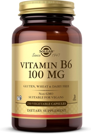 [BRSWIYT3OMABKFLI] Solgar Vitamin B6 100 mg, 250 Vegetable Capsules