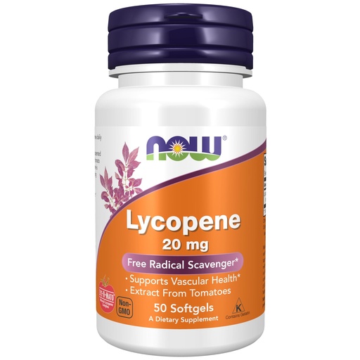 [BRSWIY32BQIRCAD4] NOW Supplements, Lycopene 20 mg with Natural Extract from Tomatoes, Free Radical Scavenger*, 50 Softgels