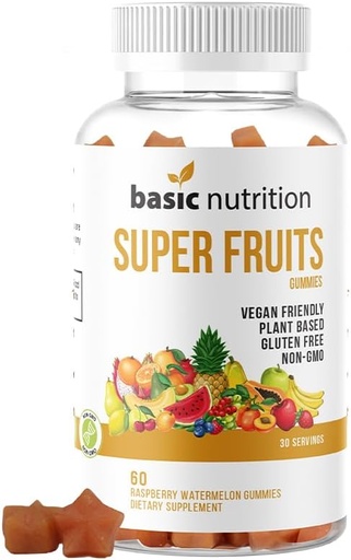 [BRSROFD2DMPAIGY3] SuperFruits Gummies med Collagen-Promoting Mixed Fruit Blend för skönhet och hudvård | Natural Raspberry Watermelon smak | Non-GMO Plant-Based, Vegan, Gluten-Free & Gelatin Free