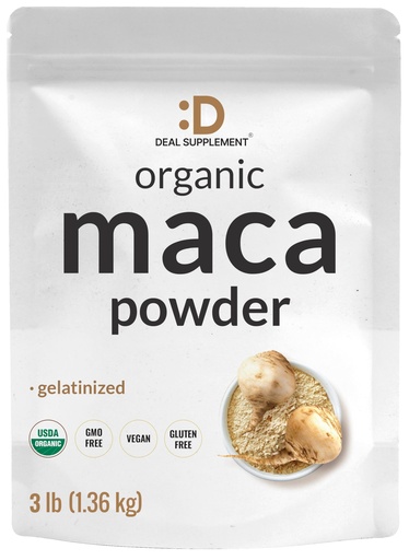 [BRSROFD2BYOW2F37] Organic Peruvian Maca Root Powder, 3lbs – Easily Digested Gelatinized Form – Herbal Superfoods Supplement for Men & Women – Supports Immune & Energy Health – Non-GMO