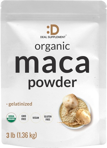 [BRSROFD2BYOW2F37] Organické peruánské Maca kořenový prášek, 3lbs - Snadno Digested Gelatinized Form - Bylinné Superfoods dodatek pro muže a ženy - Podporuje imunitní a energetické zdraví - Non- GMO
