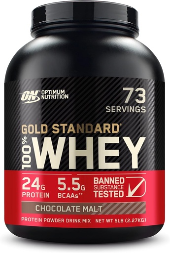 [BRSWIYANDIBWI23Y] Optim Nutrition Gold Standard 100% Whey Protein Powder, Chocolate Malt, 5 Pound (Packing May Vary)