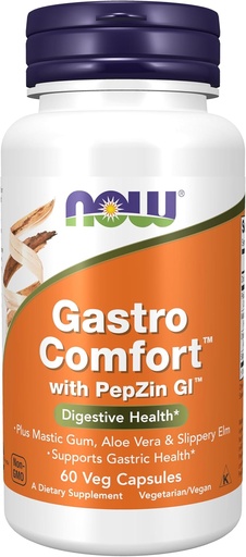 [BRSWGHYEPIIRS2A2] NOW Foods Supplements, Gastro Comfort, plus Mastic Gum, Aloe Vera and Slippery Elm, 60 Veg Capsules