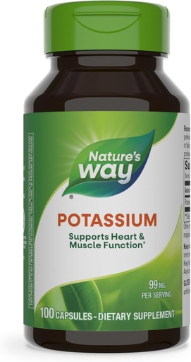 [BRSWIYQ6CAOQEHD4] Nature 's Way Kalium Complex, 99 mg per servering, 100 kapsler, pakke med 3