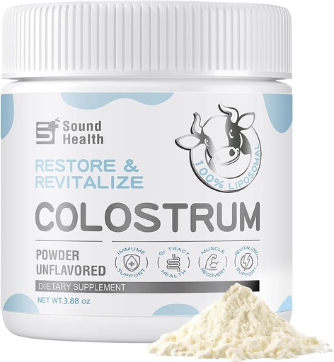 [BRSRAALYDEBAECDD] Colostrum Supplement Powder for Humans - Organic Bovine Colostrum Supplement for Gut Health, Hair Growth, Immune Support - Unflavored (73 Servings)