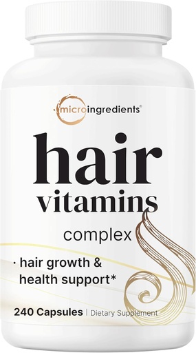 [BRSRAHQNDMCQK3LP] Micro Ingredients Hair Growth Vitamins for Women & Men, 240 Capsules | 14-in-1 Formula with Biotin, Collagen, Keratin, Saw Palmetto & More | Thicker, Fuller, Nourishes Thinning & Loss Hair Support