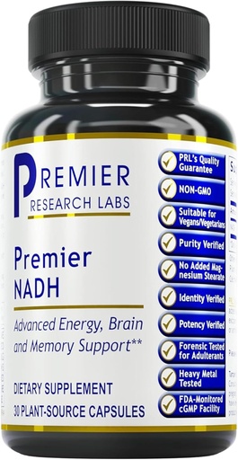 [BRSW2YAPDJ4B43LD] Premier Research Labs NADH - NADH supplement, NAD supplement for Men " Women, Nicotinamide Adenine Dinucleotide, Cell Regenerator, Respiratory Support - 30 Vegetarian Capsules