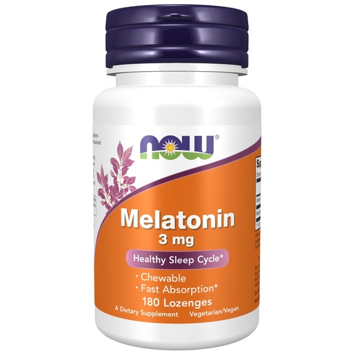 [BRSWIY3QB4NQGE3K] NOW Foods Supplements, Melatonin 3 mg, Free Radical Scavenger*, Healthy Sleep Cycle*, 180 Chewable Lozenges