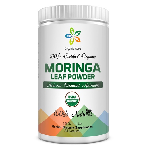 [BRSWKEAFCIBQCDY3] Certified Organic Moringa Leaf Powder-1Lb. USDA Certified Organic. 100% Pure and Original. Naturally boosts Energy, Metabolism & Immunity. Raw Green Whole Superfood. No GMO, Gluten Free